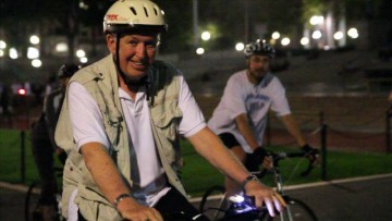 Photo of Kenneth T. Jackson during the 2014 Midnight Bike Ride