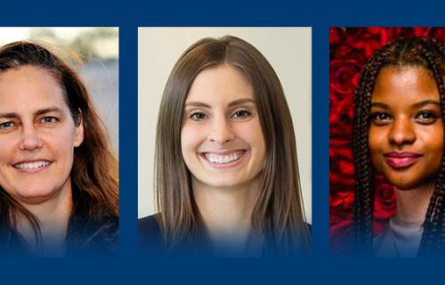 CCW Signature Event 2024 alumnae panelist headshots: Ishwara Glassman Chrein CC’02 SIPA’03, Devon Martin CC’90, Katie Meili CC’13, Nzingha Prescod CC’15, and Sam Marchiano CC’89