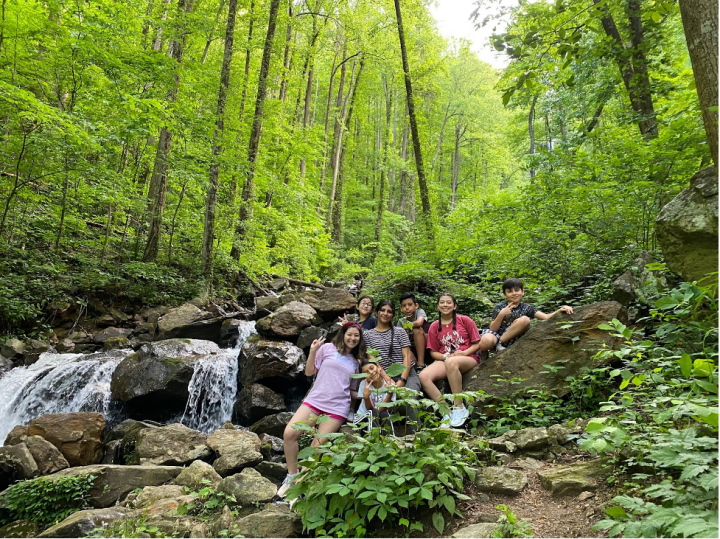 Juarez with her siblings and cousins at Georgia’s Amicalola Falls, May 2020.