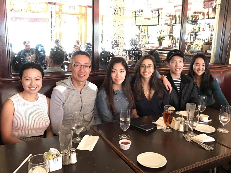  Lee catching up some of with his former interns at Le Monde in 2016.