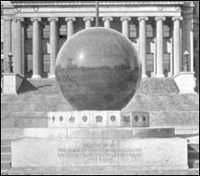 Black and white photo of the original Sundial