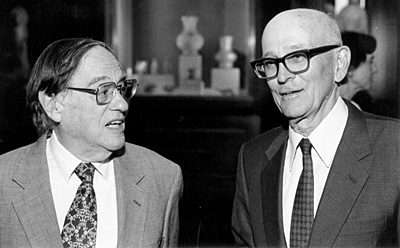 Donald Keene '42 (left) and Burton Watson '50