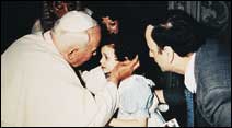 Pope John Paul II blesses Sarah Competiello
