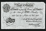 A counterfeit British pound