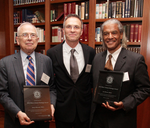 Gerald Sherwin '55, Interim Dean James J. Valentini and Joe Brown '66. PHOTO: REBECCA CASTILLO ’94, ’06J