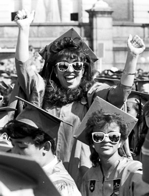 Stand, Columbia women! The first fully coeducational class graduated on May 13, 1987.