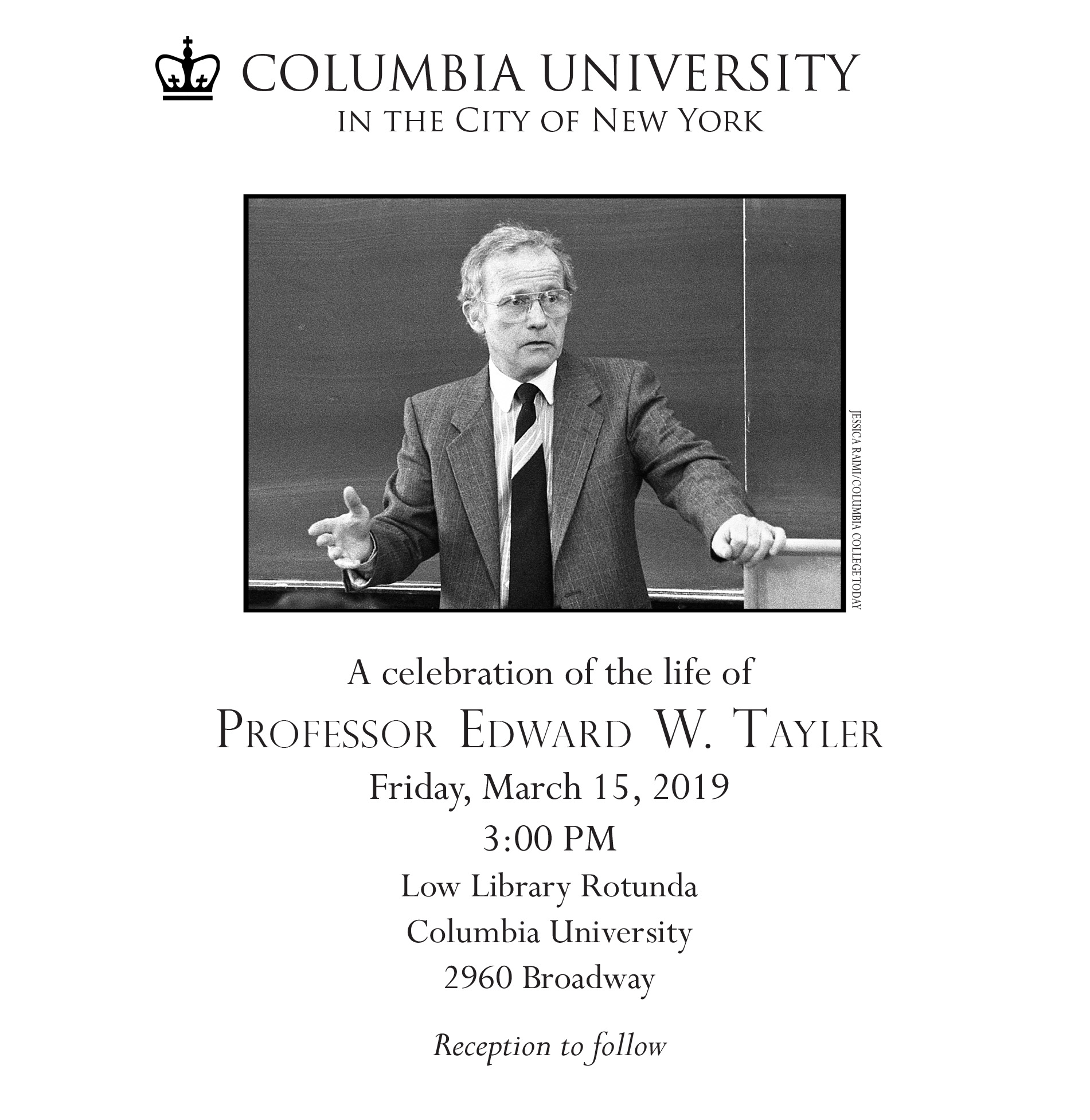 Celebrate the life of Ted Tayler on Fri., March 15