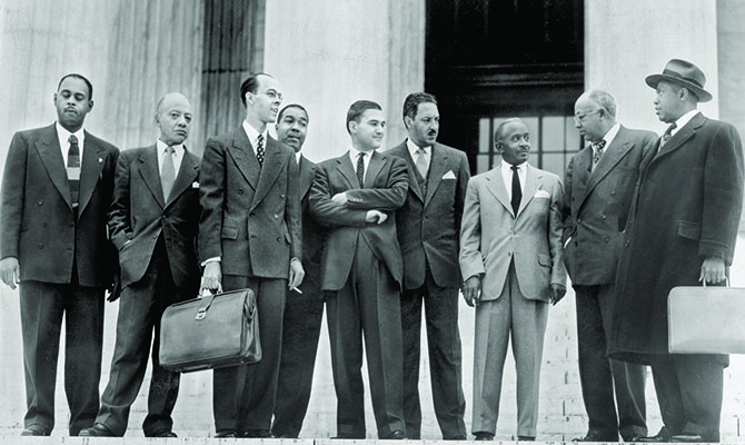 The Brown v. Board of Education team of NAACP LDF lawyers, including Greenberg 