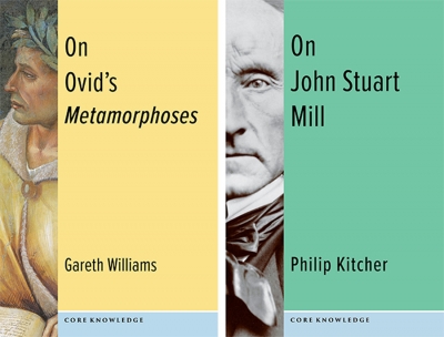Image of two book covers, On Ovid's Metamorphoses and On John Stuart Mill