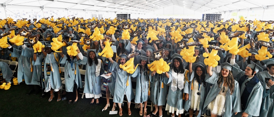 The Class of 2024 cheers at Class Day.