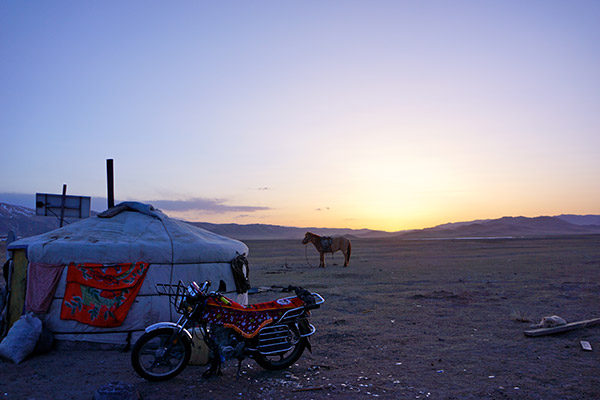 Sunset near Kening Zhu CC ’14’s host family’s ger. Photo: Kening Zhu CC ’14