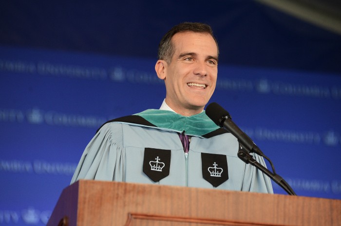 Class Day speaker Eric Garcetti CC’92, SIPA’93. Photo: Eileen Barroso