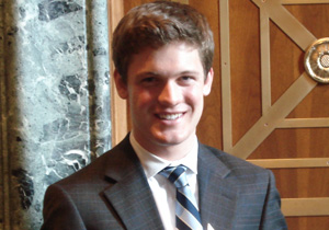 Rhodes Scholar Raphael Graybill, pictured here at the U.S. Capitol, where he worked as a summer associate for the Senate Finance Committee (Image credit: James Frisk)