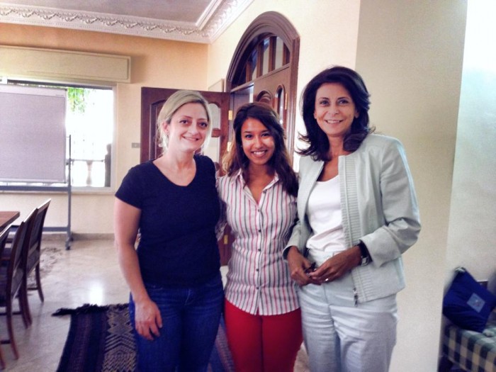 Meghna (center) with her supervisors at the King Hussein Foundation. Photo:Brina Seidel, courtesy Meghna Mukherjee CC’15