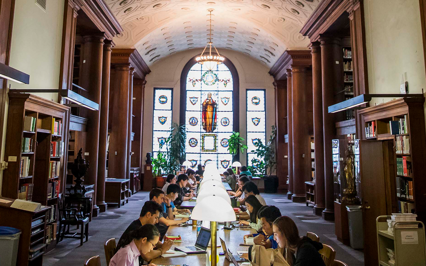 Students studying in Butler library