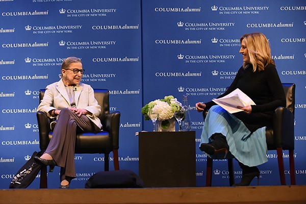 Ruth Bader Ginsburg LAW’59 and Poppy Harlow CC’05