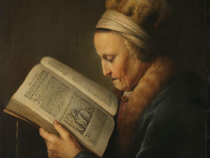 Old Woman Reading a Lectionary