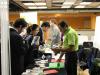 An employer reviews a student's resume during CCE's Spring Career Fair in Lerner Hall, which attracted more than 1,300 students and alumni. Photo: Katie Taflan