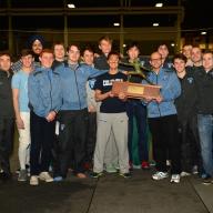 Men’s Fencing, which was ranked as high as No. 1 in the nation during the regular season, tied for the league title, with Columbia winning two bouts nearly simultaneously with Harvard on adjacent fencing strips at the Ivy League Round Robins in Providence, Rhode Island. Photo: Courtesy Columbia University Athletics