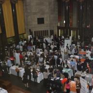 Students and employers filled Low Memorial Library Rotunda for the Center for Career Education’s third annual Startup Career Fair. At this year's event, CCE asked the Columbia Organization of Rising Entrepreneurs (CORE) to play a role in welcoming employers to the fair and assisting them with their setup. CORE is a student organization focused on inspiring, educating and launching the next generation of student entrepreneurs. Photo: Katie Taflan