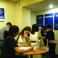 Students met with career counselors during Quick Questions, part of the Center for Career Education's second annual Open House. CCE's open houses provide an opportunity for students to learn about CCE's services and programs. Photo: Katie Taflan