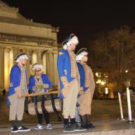 Columbia students celebrated the annual Tree Lighting and Yule Log ceremony with a capella music, hot beverages and remarks by Dean James J. Valentini.