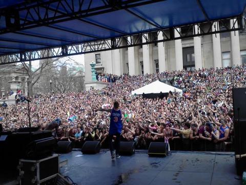 The annual Columbia spring concert series Bacchanal celebrated the end of the school year and brought together the entire student community. The spring 2013 concert featured artists Macklemore and Ryan Lewis. 