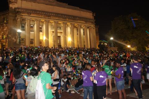 Community Development’s New Student Orientation Program culminated with Community Forum, an event that brings together first-year students from all four Columbia undergraduate schools. The event honors Columbia's history and ends with a surprise celebration on Low Plaza for the classes.