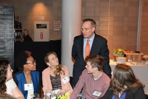 The annual Dean's Scholarship Reception brought together more than 100 donors and more than 400 students to celebrate financial aid and scholarships. Columbia College’s financial aid policies are among the most inclusive in the country and help ensure that all students can attend Columbia College regardless of their families’ financial situations.