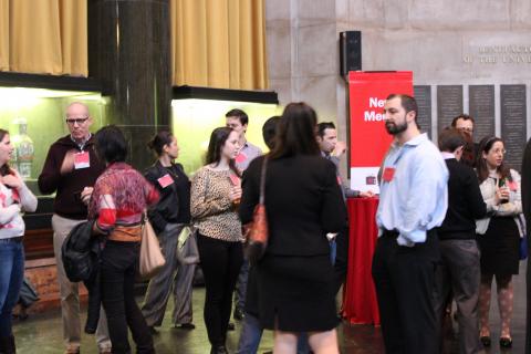 Students learned about careers in media from industry professionals at the Center for Career Education’s Media Networking Night in Low Memorial Library. Photo: Katie Taflan