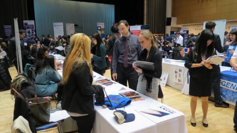 The Center for Career Education's Fall Career Fair drew more than 120 employers and more than 1,000 students to discuss internships and full-time positions in more than 30 industries.