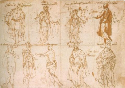 Students from the School of the Arts performed Oedipus the King for all Literature Humanities students. Above, a costume study for Sophocles' Oedipus Rex by Paolo Veronese, c. 1585. Photo: Courtesy Columbia University. Cocke, Richard, Veronese's drawings : a catalogue raisonne / Richard Cocke. 415 p., [12] p. of plates : ill. (some col.) ; 30 cm., London : Sotheby, c. 1984