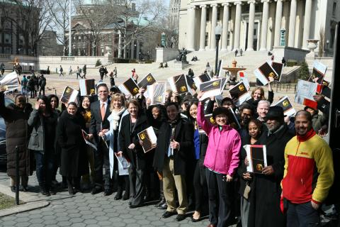 On March 27, Columbia College Dean James J. Valentini, Columbia Engineering Dean Mary C. Boyce, Dean of Undergraduate Admissions and Financial Aid Jessica Marinaccio and Columbia admissions officers mailed acceptance letters to Regular Decision applicants in the Class of 2018, chosen from one of the largest applicant pools in Columbia's history. Students in the Class of 2018 represent all 50 states, Washington, D.C., and the U.S. territories, as well as nearly 80 countries from around the world. Photo: Char