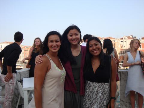 On June 24, the Columbia Italian Cultural Studies in Venice summer program celebrated its 10th anniversary with a reception at the Palazzo Barbarigo della Terrazza in Venice, overlooking the Canal Grande. The reception was attended by the program's current students and faculty, as well as representatives from Ca' Foscari University and the Peggy Guggenheim Collection Museum in Venice. Photo: Laura Schiff