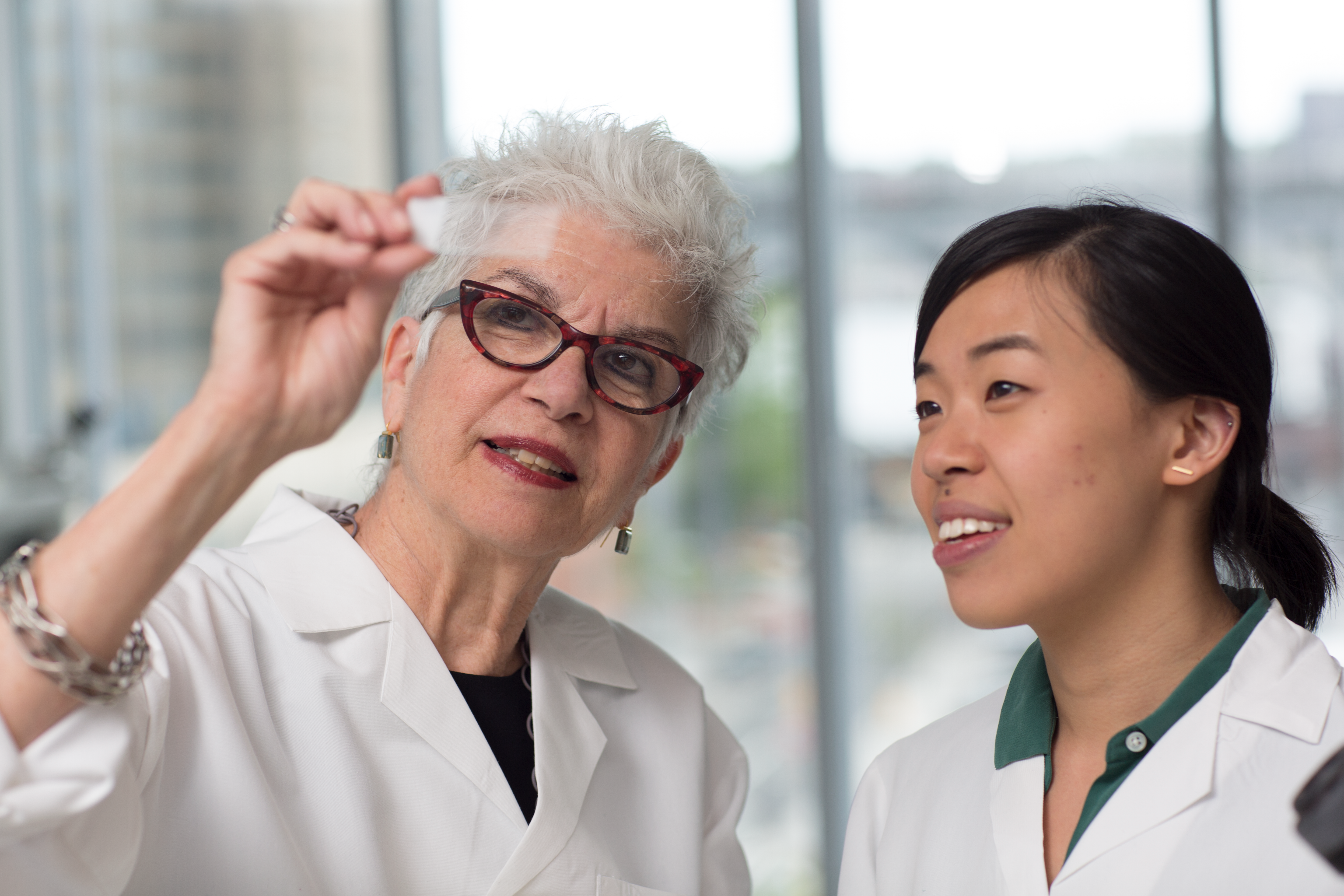 Professor instructing student at Zuckerman Lab