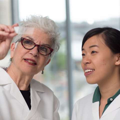 Professor instructing student at Zuckerman Lab