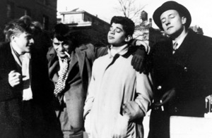 (Left to right) Hal Chase, Kerouac, Ginsberg and William S. Burroughs enjoy each other’s company in Morningside Heights. PHOTO: © Allen Ginsberg/CORBIS
