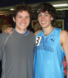 Boylan-Pett and Kyle Merber ’12 after Merber’s sub–four-minute mile. 