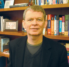 Gara LaMarche ’76, shown here in his midtown NYC office at The Atlantic Philanthropies, has until 2016 to give away its $4 billion. PHOTO: THOMAS F. FERGUSON ’74
