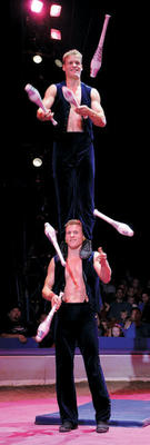 Jake LaSalle ’07 and Marty LaSalle ’07 Photo: Bertrand Guay/Big Apple Circus