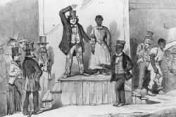 Slave auctions such as this one in Richmond, Va. were commonplace while Lincoln was growing up.Photo: © Bettmann/CORBIS
