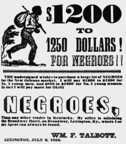 Advertisements for slaves, such as the one by William F. Talbott of Lexington, Ky., were commonplace while Lincoln was growing up.Photo: © PoodlesRock/Corbis