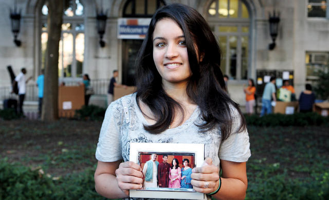 “I’m not really a photo person, but I brought this one picture so I can always keep my family in front of me when I’m away.” —&nbsp;Zahra Bhaiwala, 18, Boston