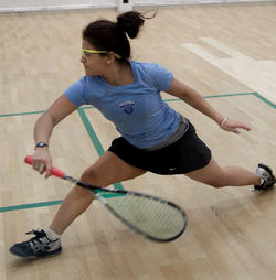 Squash helped Pacheco gain the self-confidence to succeed in school and become a Gates Millennium Scholar. Photo: Gene Boyars / Columbia Sports Information