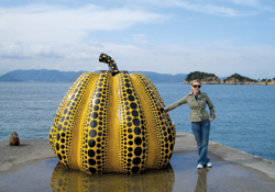 Willdorf’s travels have enabled her to see some unusual sights, such as this squash sculpture on Japan’s Naoshima Island. Photos: Michael Endelman