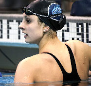 Katie Meili '13 at a swimming competition.