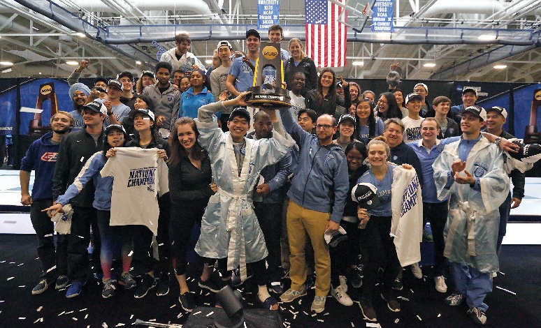 Columbia fencers celebrate their NCAA title.