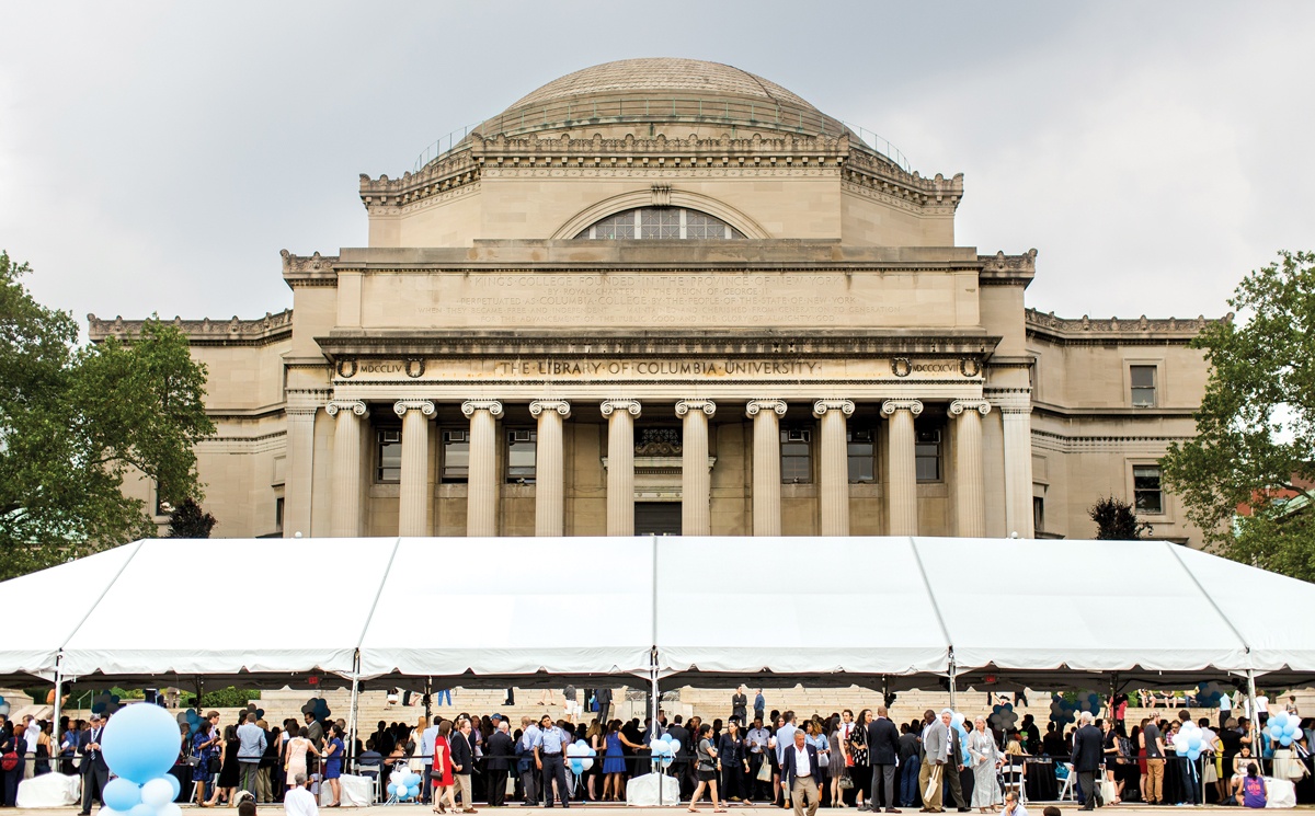 Reunion attendees in Low Plaza