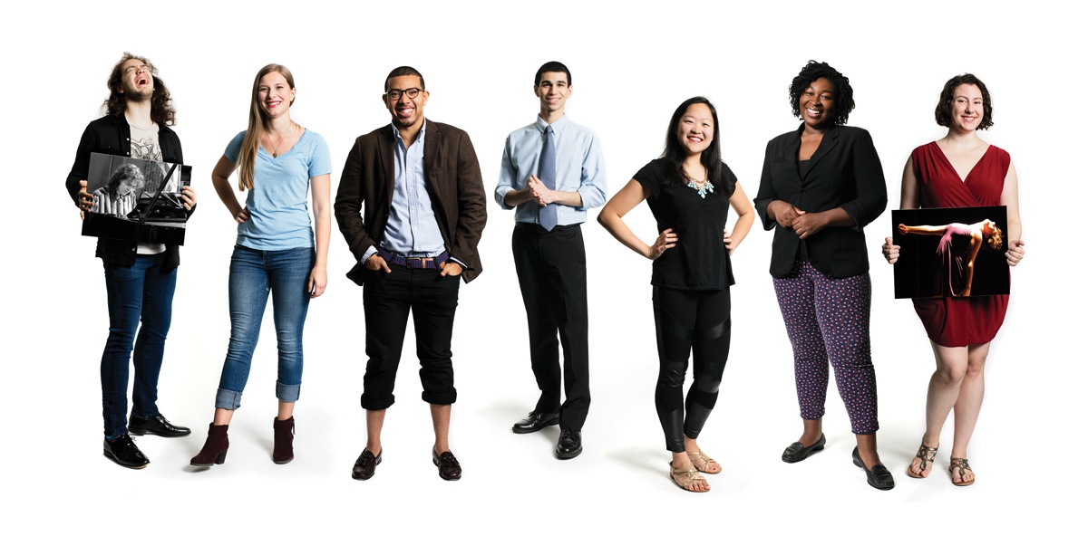 Seniors Benjamin, Karina, Lorenzo, Charles, Sharon, Karleta, and Sarah