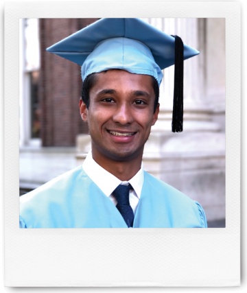 A man in a Columbia cap and gown